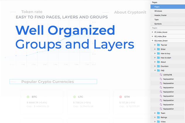 加密货币主题网站设计UI套件 Cryptonit – ICO Sketch Template插图(3)