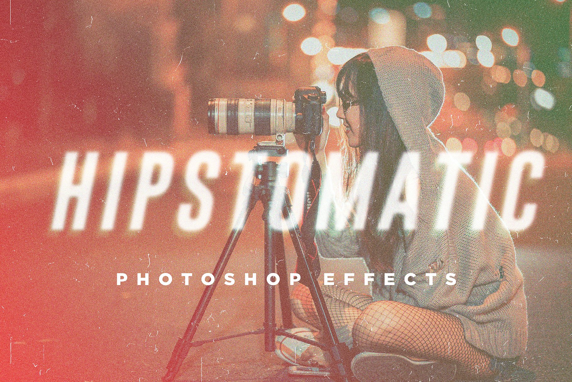 10款噪点幻彩光斑照片叠加风格照片处理PS动作 Hipstomatic Photoshop Effects插图