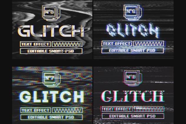 复古老电视失真信号故障PS字体样式Vol.II Photoshop Glitch Text Effects Vol. II插图13