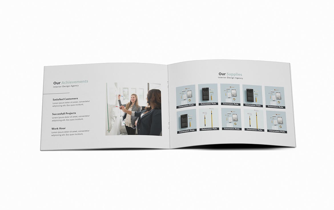 北欧装修风格室内设计A5规格画册设计模板插图(9)