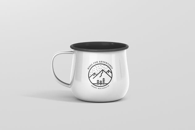 高分辨率圆形珐琅杯子样机 Round Enamel Mug Mockup插图(4)