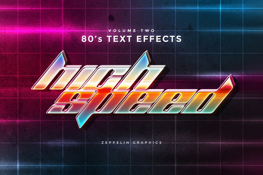 80s年代风格文本风格图层样式 80s Text Effects Minibundle插图(16)