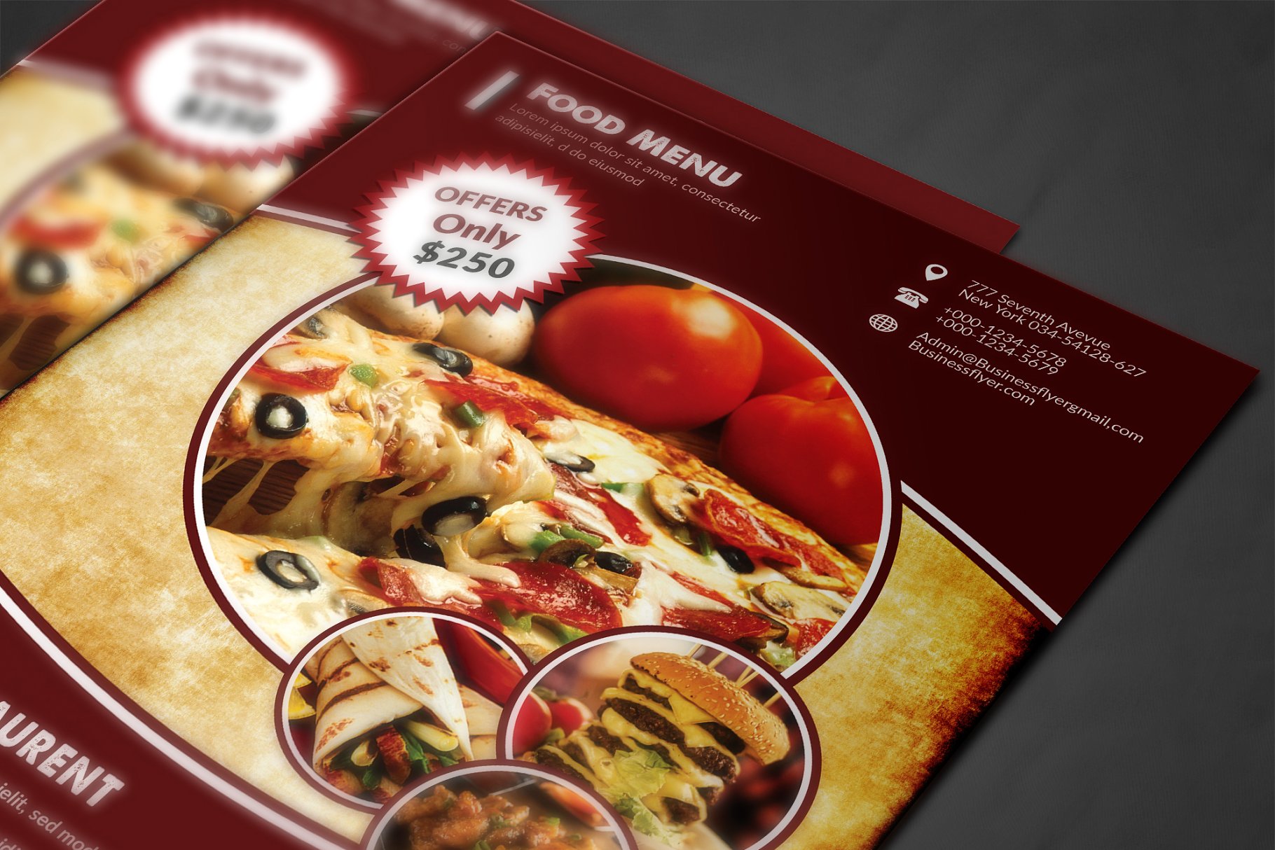 西式快餐食品外卖菜单传单模板 Food Menu插图3
