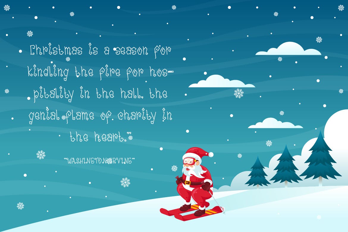 圣诞节主题设计圣诞节装饰字体下载 Snowy – Decorative Christmas Font插图(2)