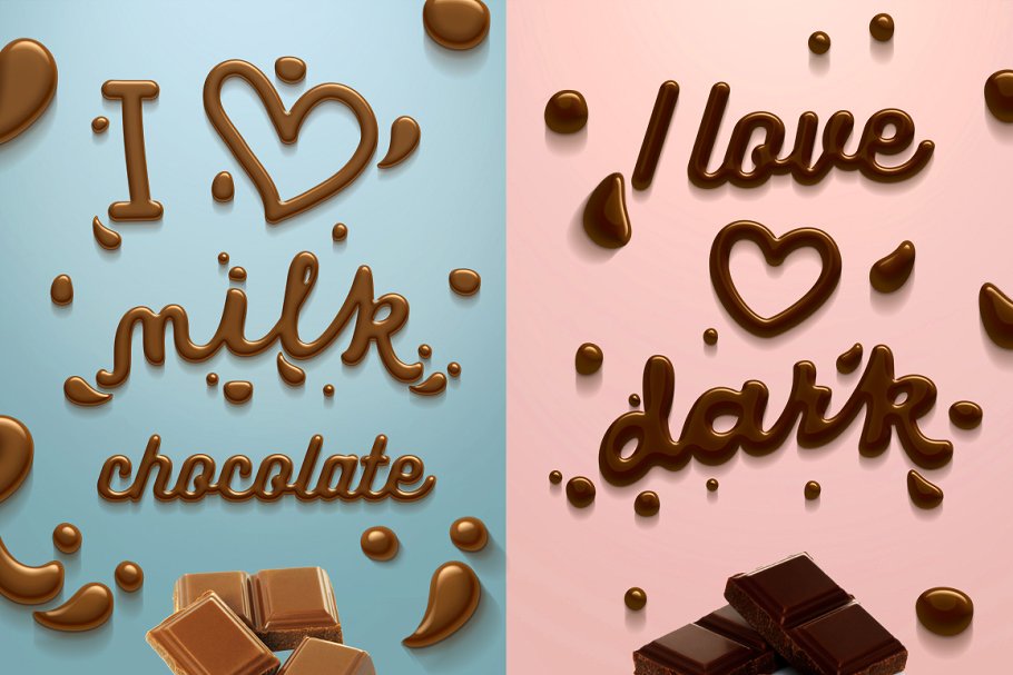 丝滑巧克力质感PS字体样式 Chocolate text effect插图(5)