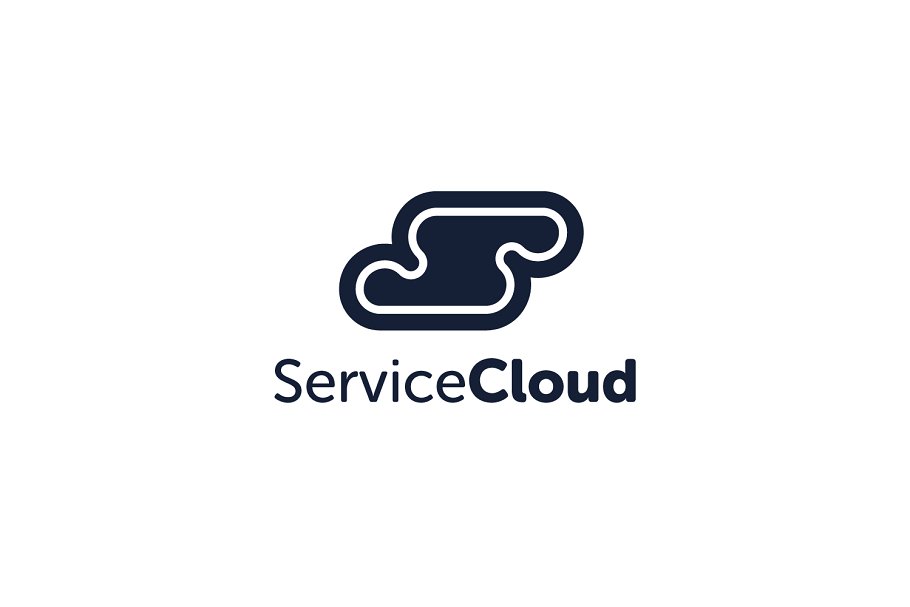 创意字母Logo模板系列之字母S云服务主题 Service Cloud S Letter Logo Template插图1