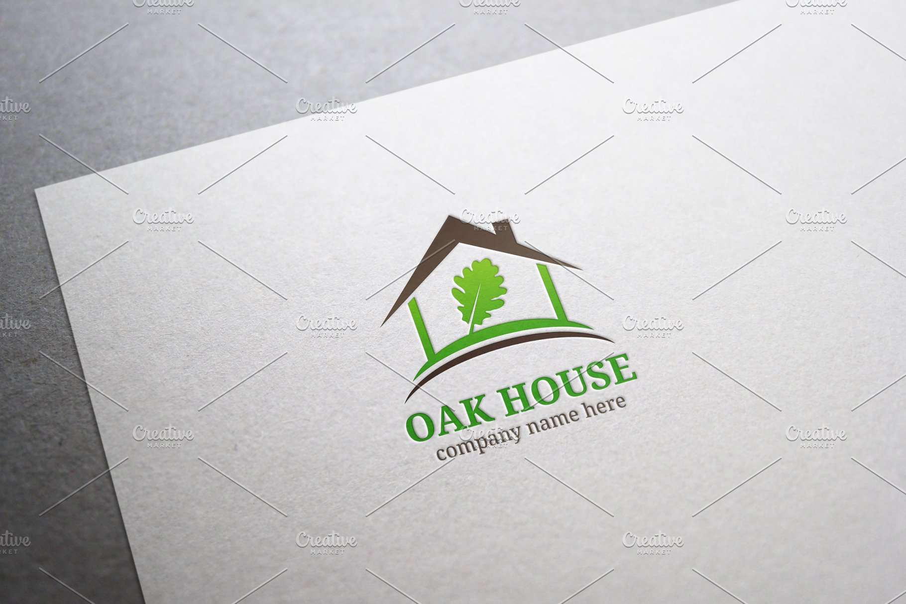 房子装修主题Logo模板 Oak House Logo插图2