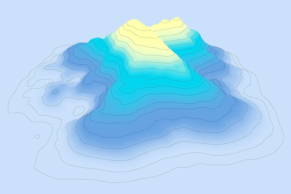 山脉轮廓线几何图形矢量背景素材 Landscape Elevation Map Backgrounds插图11
