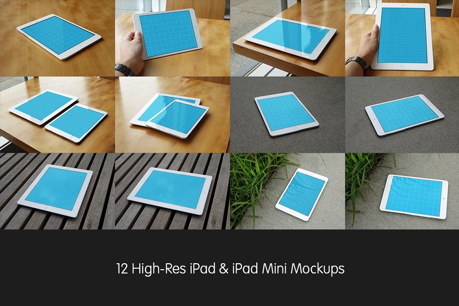 逼真 iPad 平板电脑样机 Realistic iPad & iPad Mini Mockups插图(2)