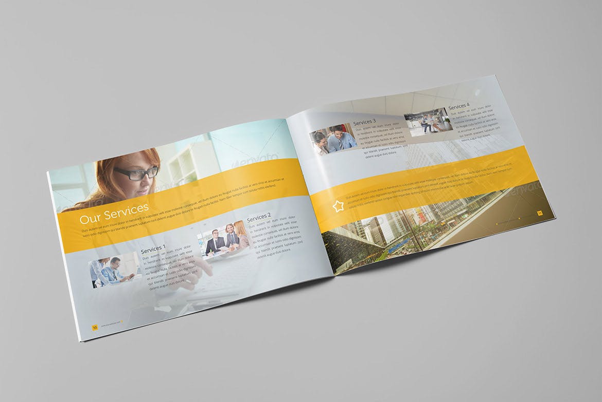 简约设计风格公司宣传画册版式设计模板 Clean Business Landscape Brochure插图(6)