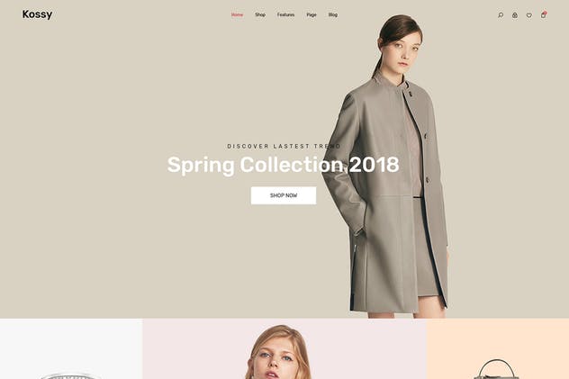 极简主义电子商务网站PSD模板 Kossy | Minimalist eCommerce PSD Template插图(3)