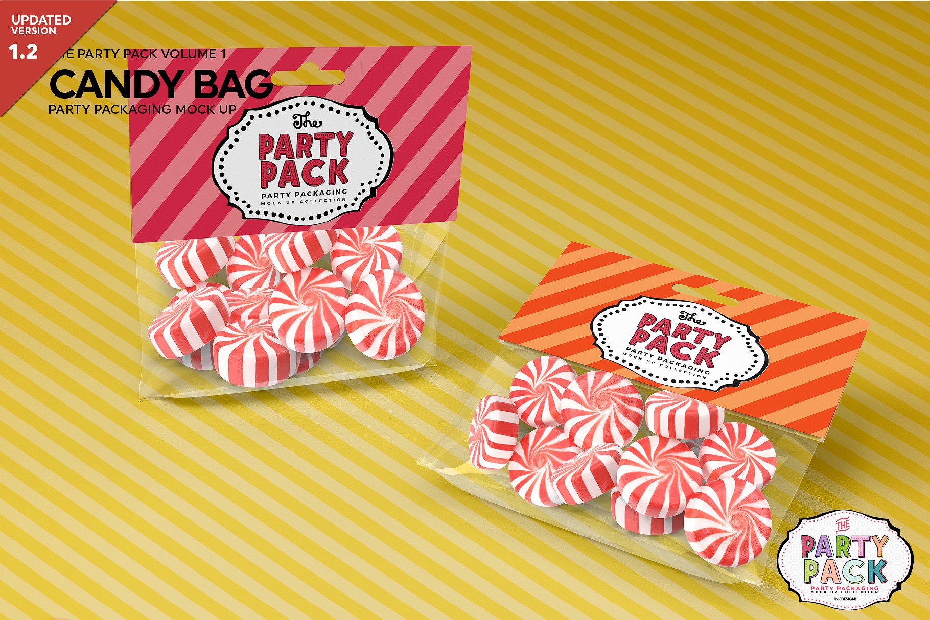 高品质的糖果包装袋展示样机 Candy Bag Packaging Mockup [psd]插图