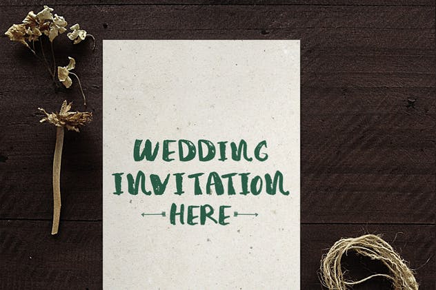质朴婚礼邀请函/贺卡样机套装 Wedding Invitation Mockups插图2