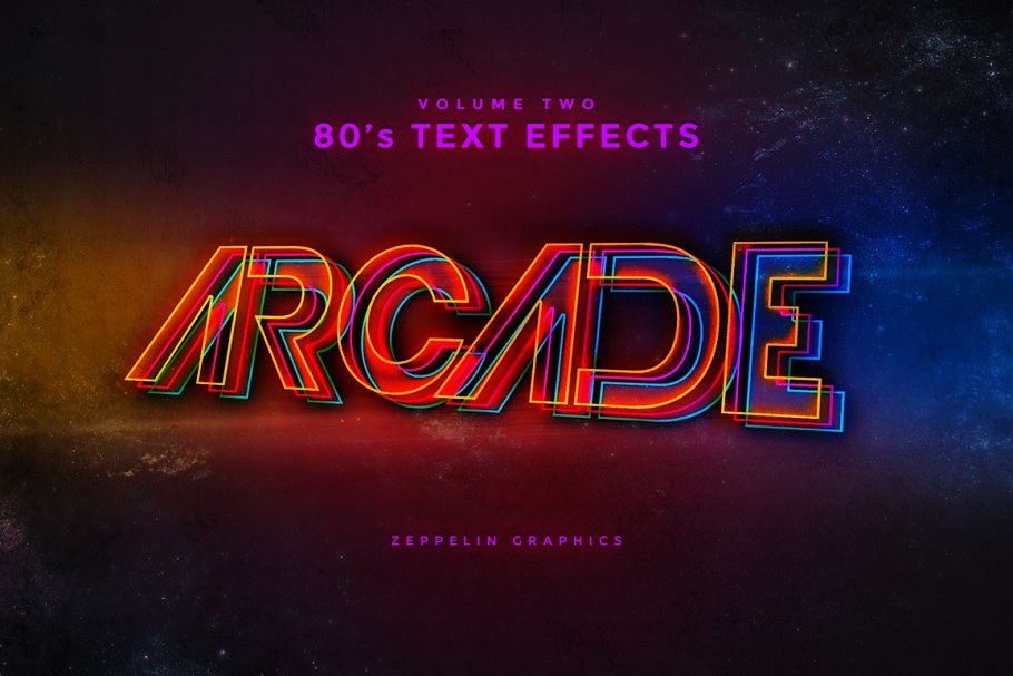 80s年代风格文本风格图层样式 80s Text Effects Minibundle插图(18)