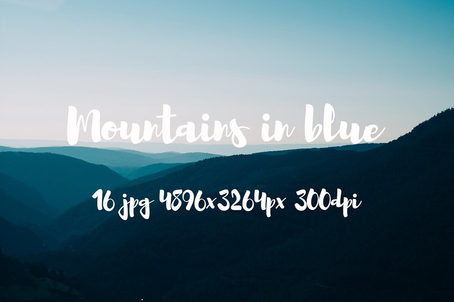 连绵山脉远眺风景高清照片素材 Mountains in blue pack插图(1)