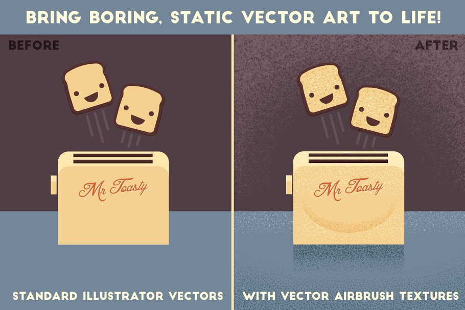 油漆墨水喷枪纹理AI笔刷 The Vector Airbrush + Bonus Patterns插图1