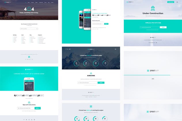 着陆页面UI工具包及网站模板 SpiritApp Landing Page UI Kit (Light Style)插图(7)