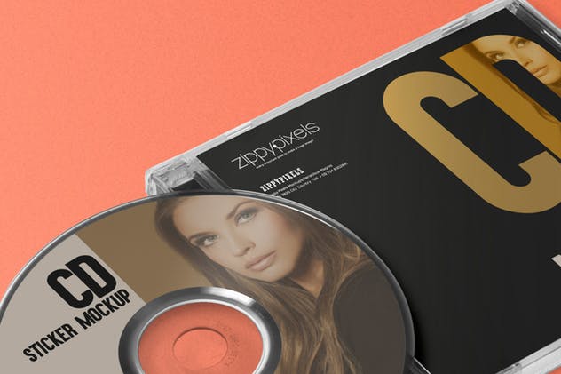 音乐CD光盘&包装盒样机 CD Label & Case Mockups插图(3)