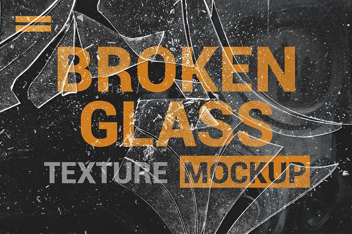破碎玻璃效果PS图层样式PSD分层模板 Broken Glass Texture Mockup插图(3)