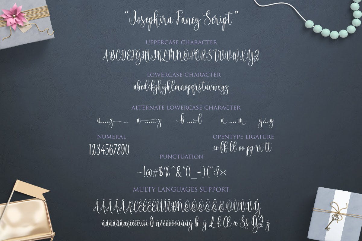 梦幻连笔英文书法字体 Josephira Fancy Script Font插图(13)