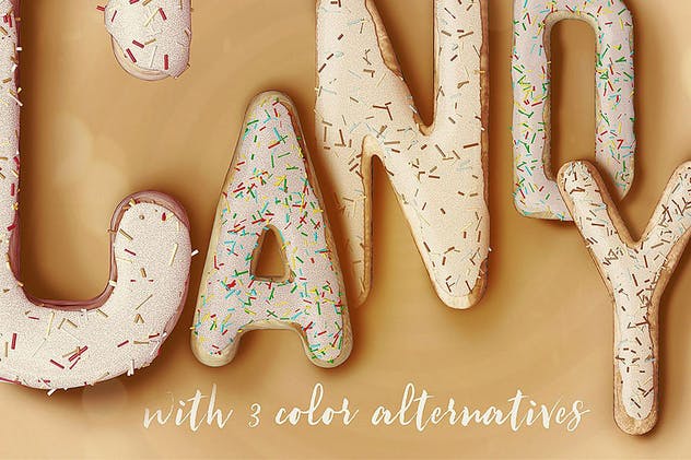 曲奇饼干3D立体英文字母插画素材 Get Your Cookie – 3D Lettering插图(2)