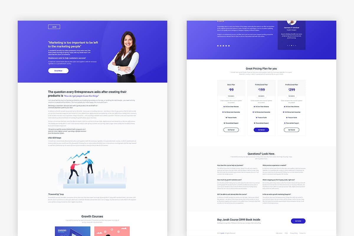 培训讲师介绍页面着陆页设计PSD模板 Growth Course Landing Page PSD Template插图(1)