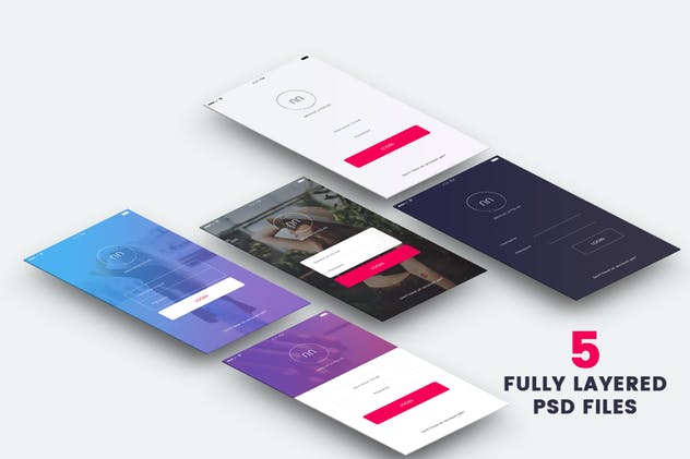 极简主义手机应用登陆界面UI套件 UU – Minimal Mobile UI Kit Part 02 Sign In form插图(1)