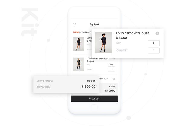 极简主义服饰品牌电商手机APP应用UI套件 eShop Mobile App UI Kit插图(5)