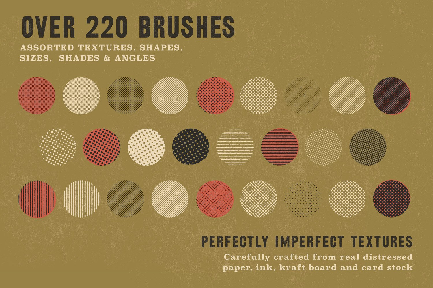 超过220种效果的半色调PS笔刷合集 BEAT TONES: Beat Up Halftone Brushes插图(2)