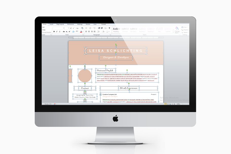现代简洁的求职简历模板  Modern Resume/CV 3-Pages插图(4)