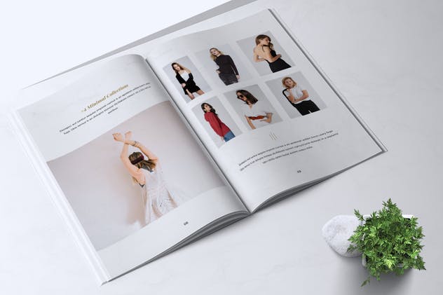 极简设计风时尚品牌产品样板产品目录画册模板 ROSELLINE Minimal Lookbook Fashion插图(3)