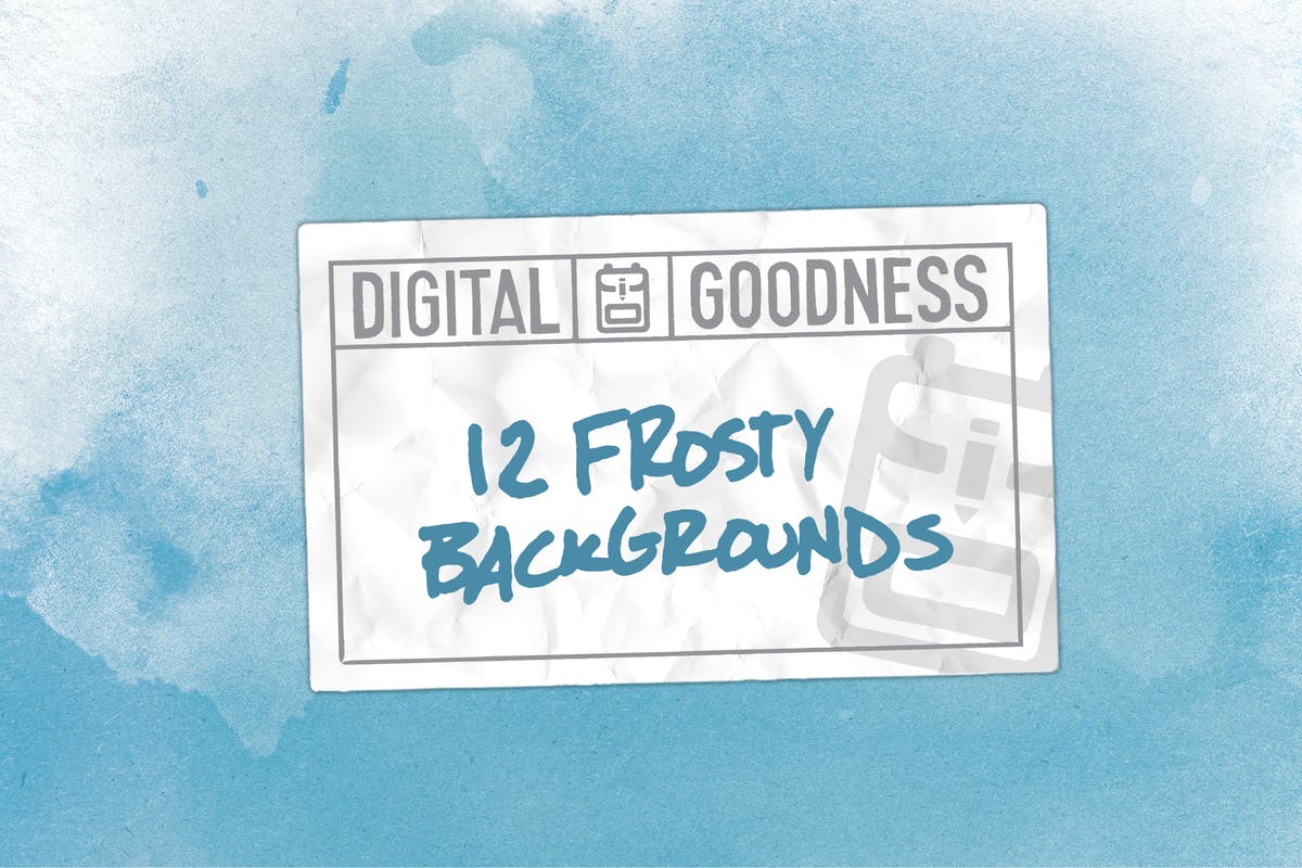 冬天霜冻风格水彩纹理背景素材 Frosty Texture Backgrounds插图