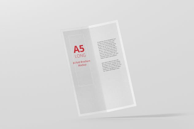 A5长方形双折页餐牌/宣传册样机 A5 Long Bi-Fold Brochure Mock-Up插图(9)