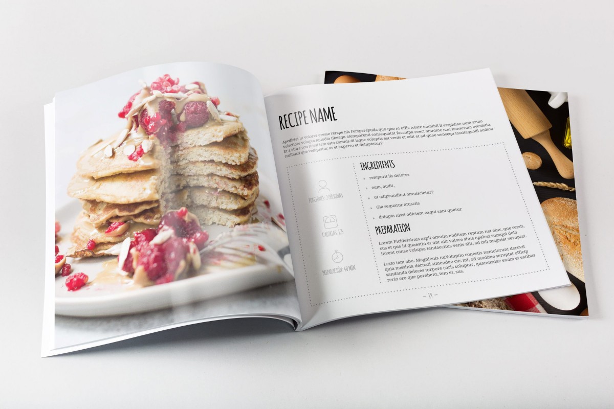 黄色调菜谱食谱模板 Yellow Cookbook, Free Bakery CookBook Template for InDesign插图(1)