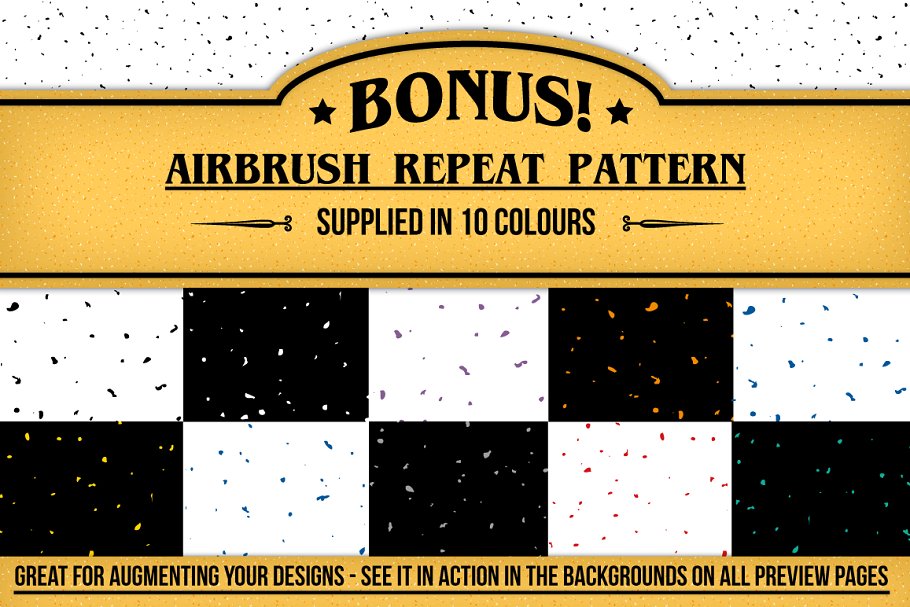 油漆墨水喷枪纹理AI笔刷 The Vector Airbrush + Bonus Patterns插图(3)