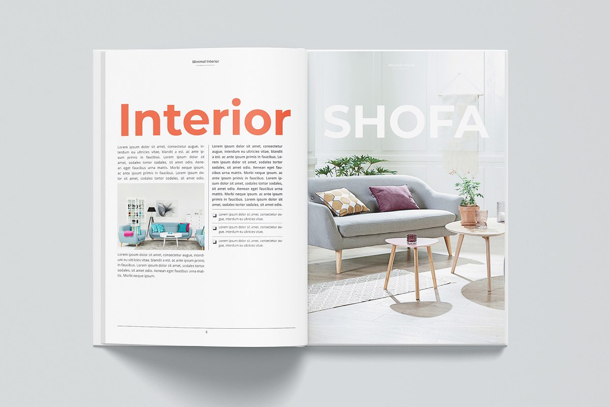 时尚的室内居家杂志封面设计&版面设计&画册设计模板下载[indd]插图(4)