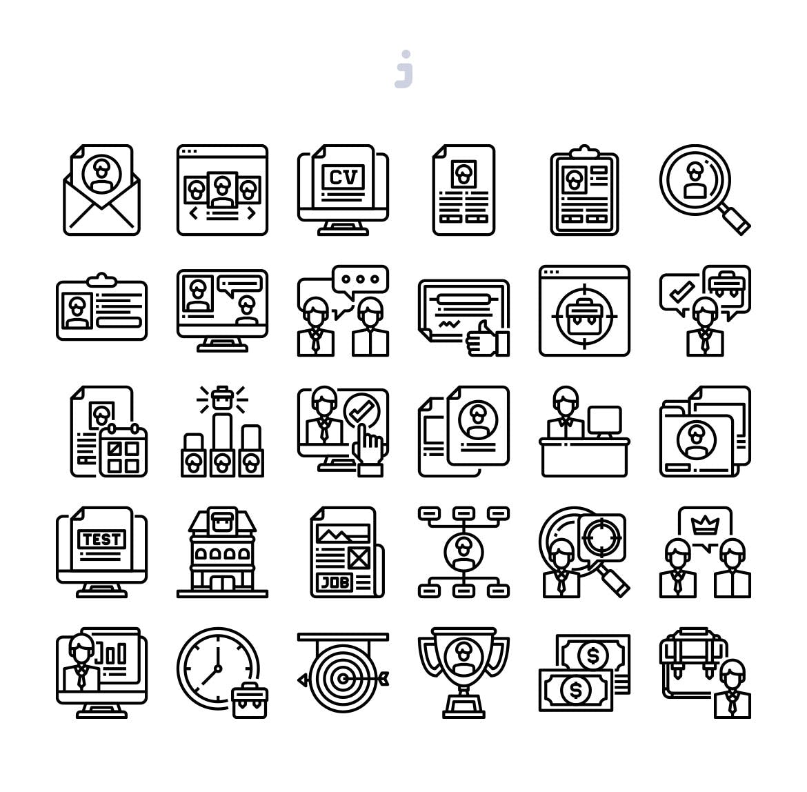 30枚人力资源主题矢量图标 30 Human Resources Icons插图(2)