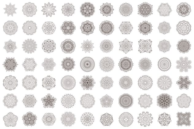 69组曼陀罗矢量复杂图形集 69 Vector Mandala – All Kinds of Complexity Set插图(1)