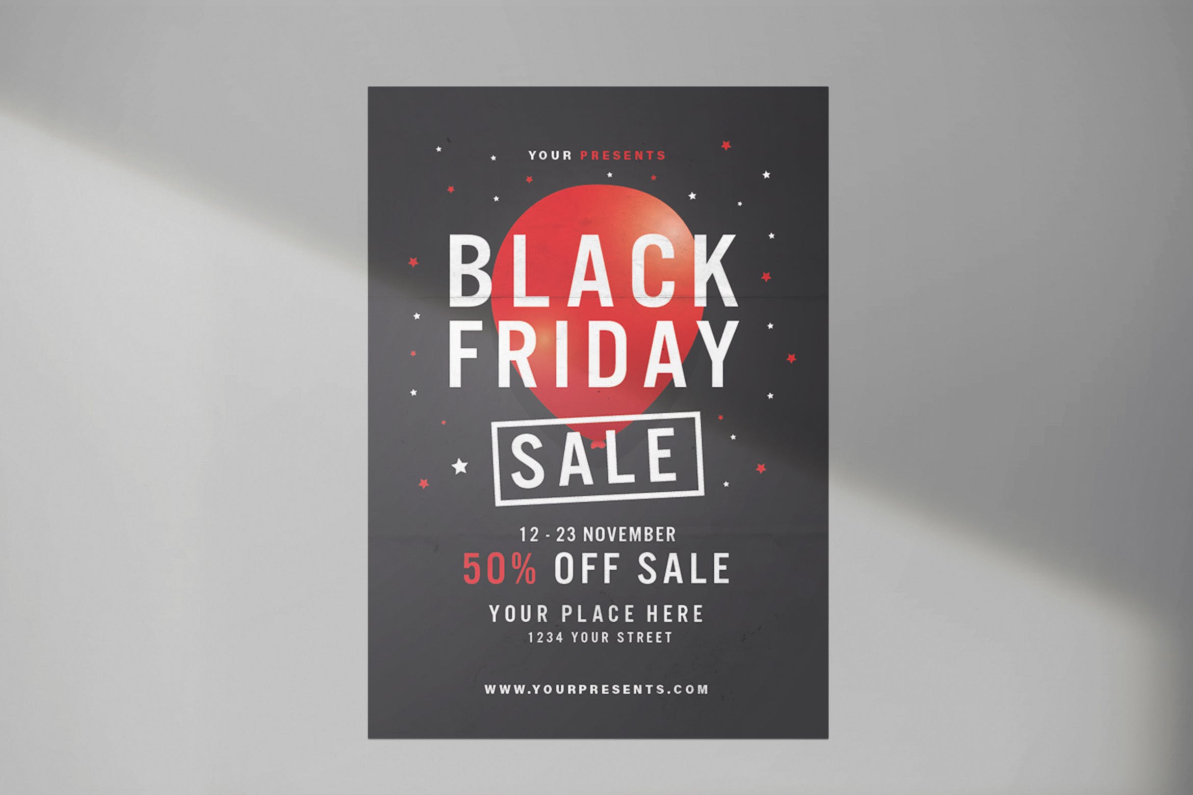 黒五给力折扣促销活动海报传单设计模板 Black Friday Flyer插图