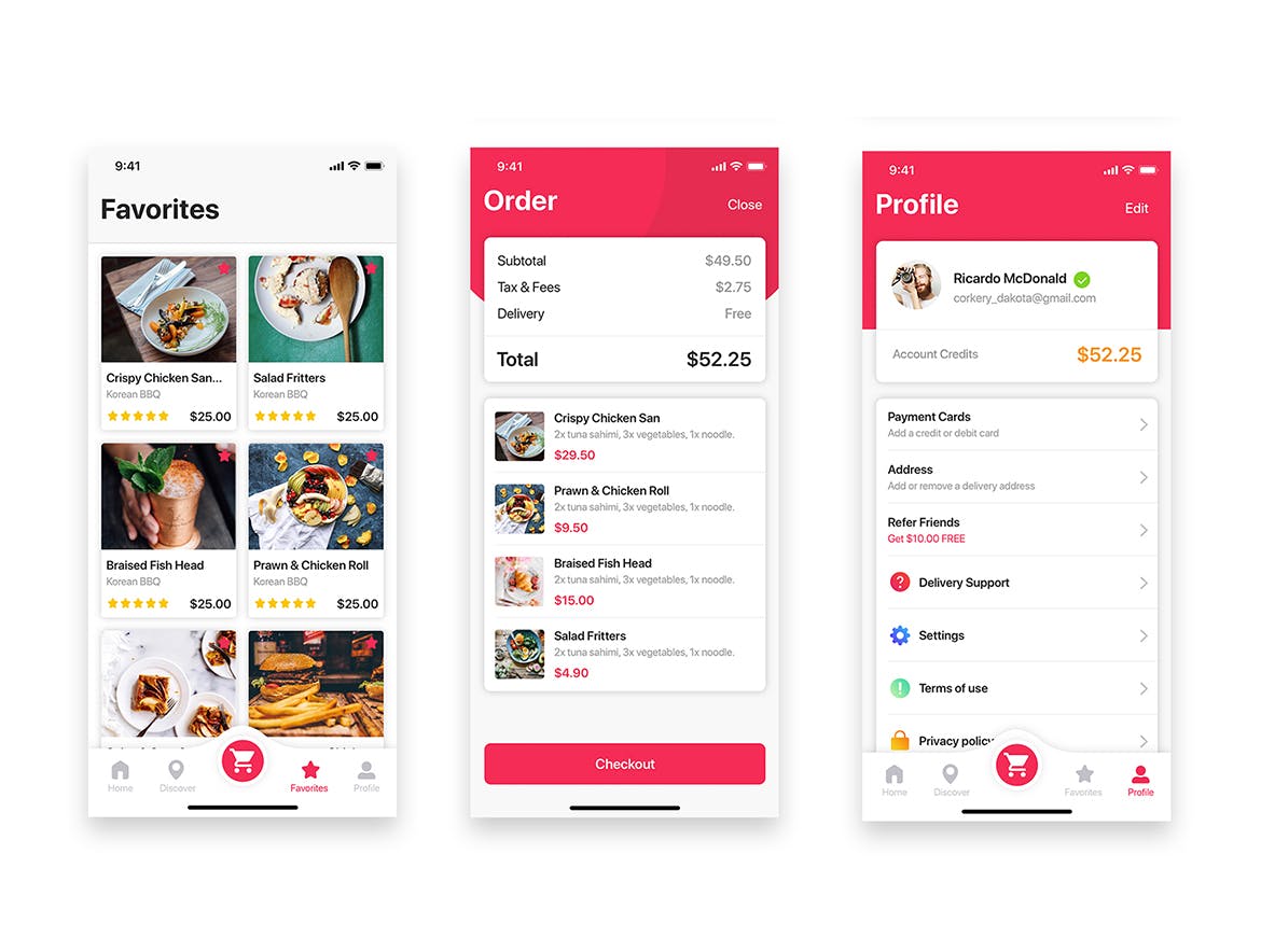 餐厅订位外卖APP应用UI设计套件SKETCH模板 Food ordering & Delivery UI Kit for SKETCH插图(8)