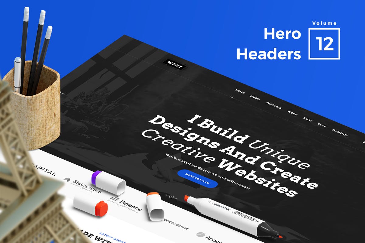 网站Header巨无霸头部设计网站设计素材V12 Hero Headers for Web Vol 12插图