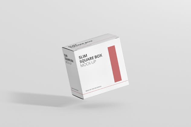 方形薄纸盒包装盒样机 Package Box Mockup – Slim Square插图1