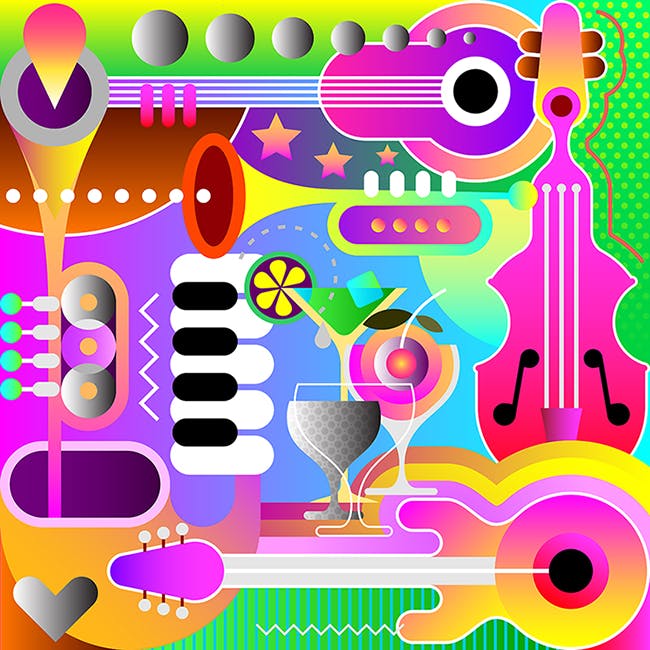 音乐主题抽象矢量艺术插画设计素材 Musical Background Design vector illustration插图(1)