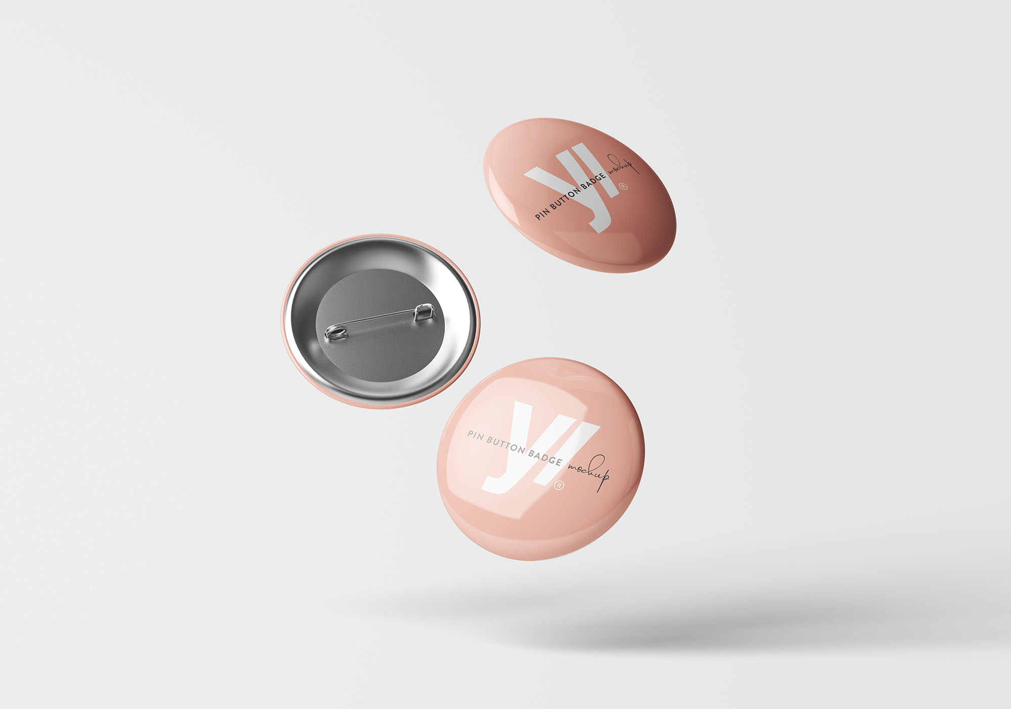 别针徽章胸章定做设计样机模板 Pin Button Badge Mockup插图(6)