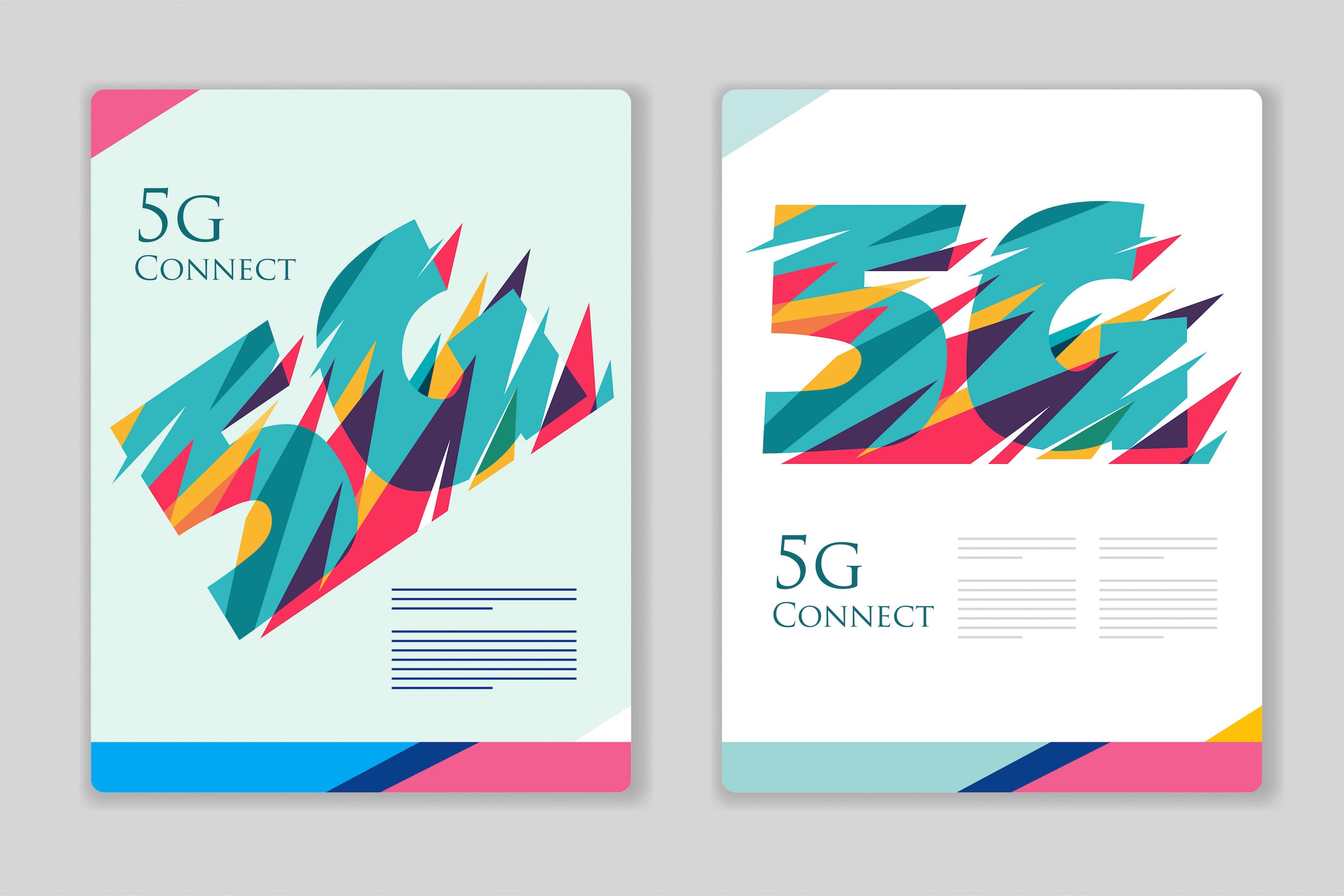 5G高速网络技术科技主题海报设计模板 5G poster template colorful插图