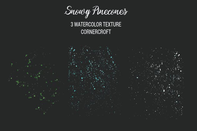 雪花松果圣诞节主题水彩系列插画套装 Watercolor Snowy Pinecones插图(5)
