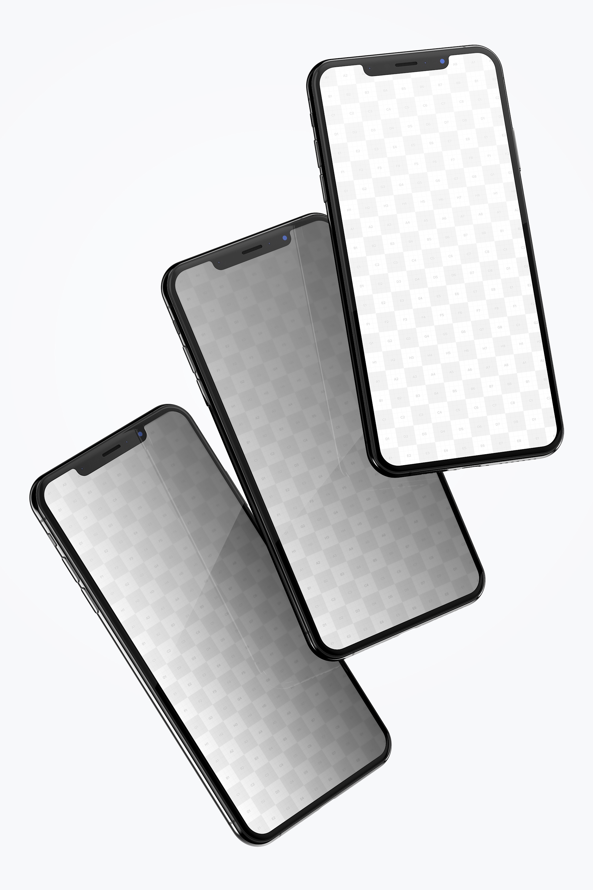 iPhone XS Max手机多屏显示UI设计效果图样机08 iPhone XS Max Mockup 08插图(1)