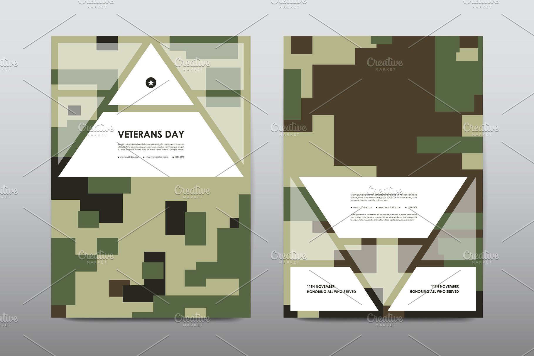 40+老兵节军人宣传小册模板 Veteran’s Day Brochures Bundle插图14