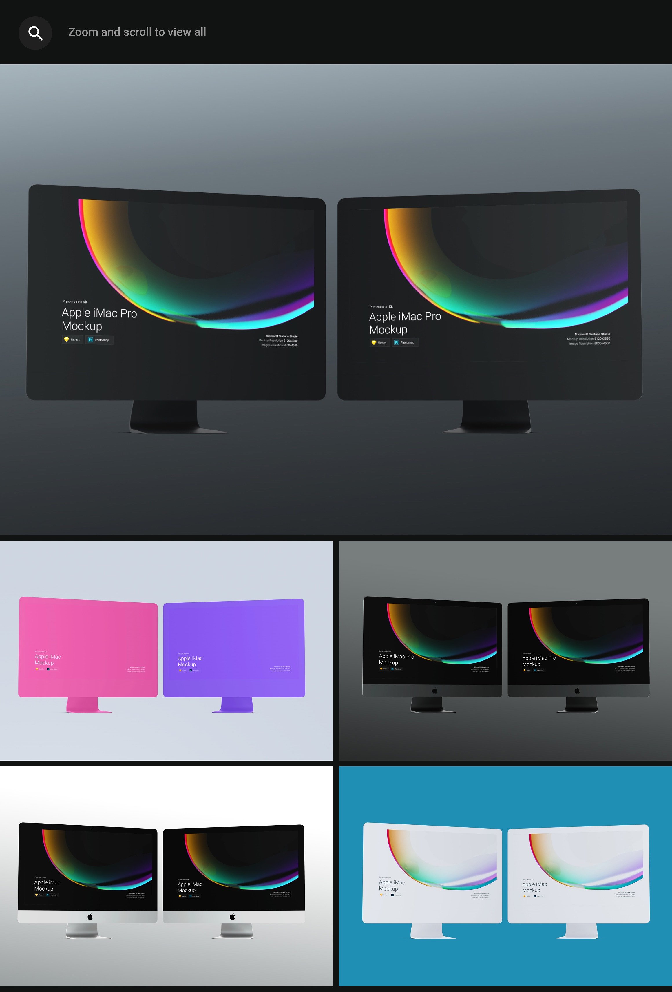 精美多彩全新iMac Pro，iMac展示模型Mockups样机下载插图4