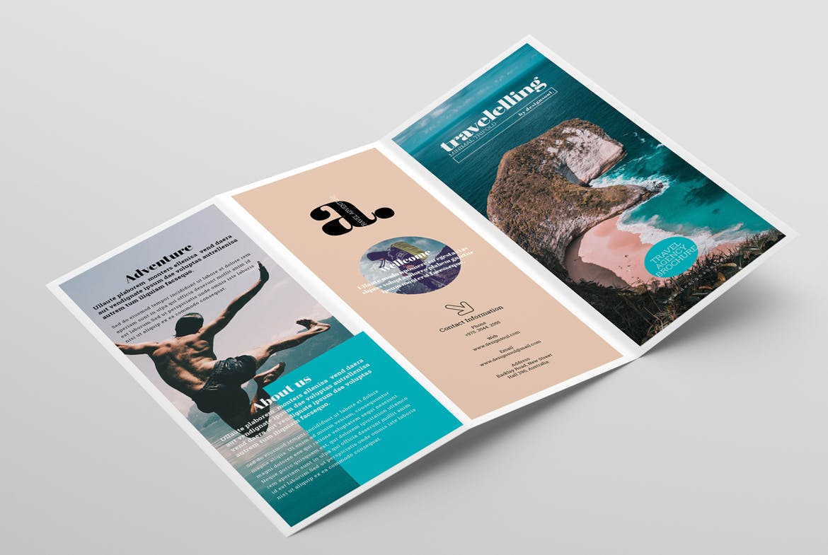 三折页旅游景点介绍宣传单设计模板 Trifold Brochure插图4